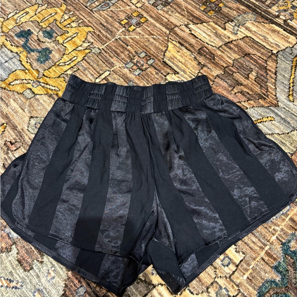 Victoria's Secret Black Striped High Waist Shorts